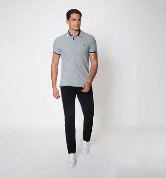 Studio F Polo slim fit en contraste cuello y puño oferta