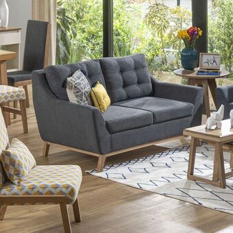 Muebles Jamar Sofa 2 puestos floyd lino plomo, natural oferta