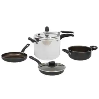 Alkosto Combo universal olla a presión 6lts + batería de ollas - olla 18 cm, sartén 18 cm, perol 18 cm oferta