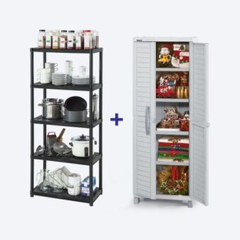 Combo navidad (1 armario grande barú + 1 estante solido 15" de 5 niveles)