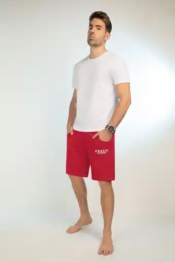 Pacífika Bermuda tiro medio rojo oferta