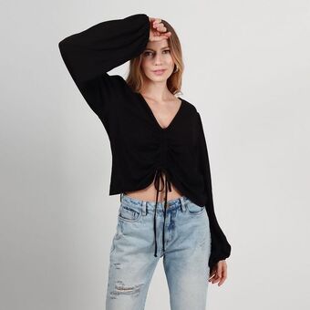 Fuera de Serie Blusa cuello v manga larga oferta