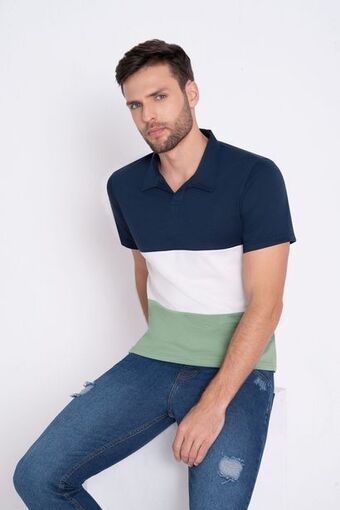 Pacífika Polo manga corta multicolor oferta