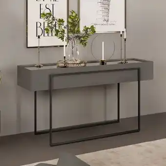 Muebles Jamar Consola loft gris plomo, negro oferta