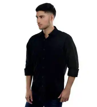 Roott + Co Camisa negra manga larga oferta