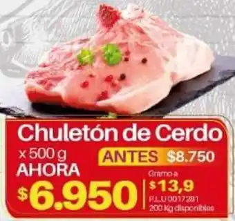 Supermercados Surtiplaza Chuletón de Cerdo 500g oferta
