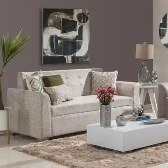 Muebles Jamar Sofá 3 puestos bruce microfibra crudo oferta