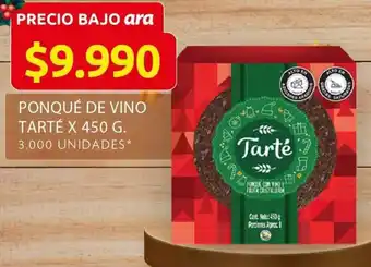 Ara Ponqué de Vino Tarté 450g oferta