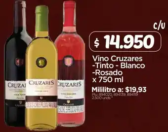 Surtimax Vino Cruzares Tinto-Blanco Rosado 750ml oferta