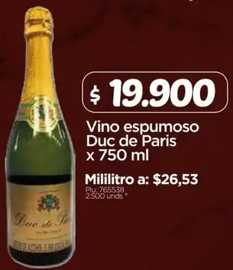 Vino Espumoso Duc de Paris 750ml