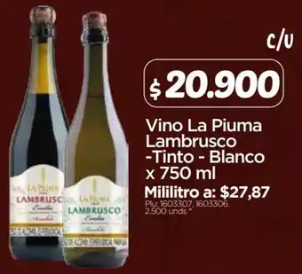Surtimax Vino La Piuma Lambrusco Tinto-Blanco 750ml oferta