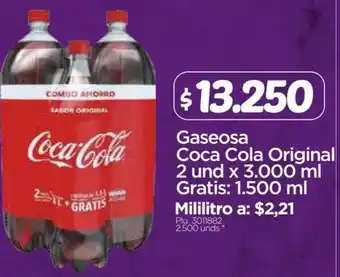 Surtimax Gaseosa Coca Cola Original 2 und x 3000ml oferta