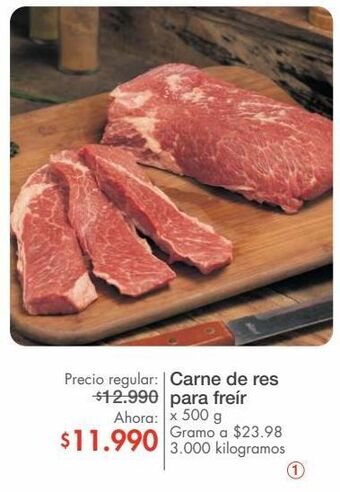 Metro Carne de res para freír x 500g oferta