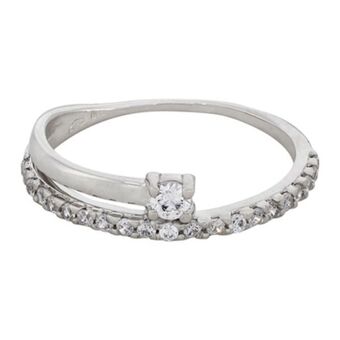 Kevin's Joyeros Anillo en oro blanco de 18 kilates, con zircones oferta