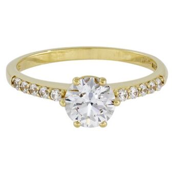 Kevin's Joyeros Anillo en oro amarillo de 18 kilates, con zircon central y decoración en zircones oferta