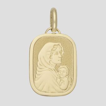 Kevin's Joyeros Medalla en oro amarillo de 18 kilates satinado, virgen oferta