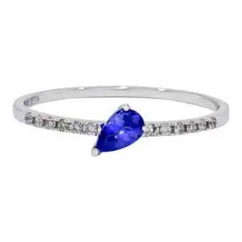 Kevin's Joyeros Anillo en oro blanco de 18 kilates, con zafiro central de 0.25 ct y decoración en diamantes de 0.06 ct oferta