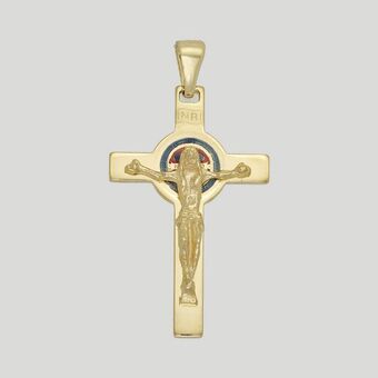 Kevin's Joyeros Cruz en oro amarillo de 18 kilates oferta