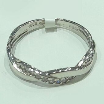 Kevin's Joyeros Anillo en oro blanco de 18 kilates, con zircones oferta