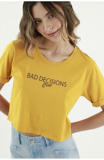 Tennis Camiseta amarilla estampada para mujer oferta