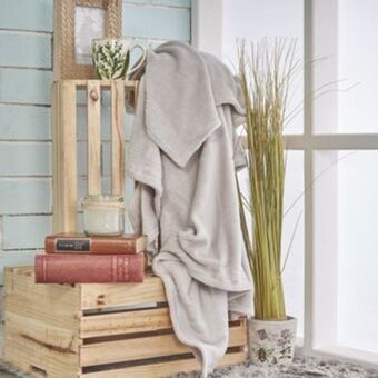 Brissa Manta flannel unicolor perla oferta