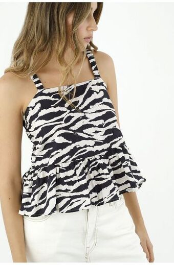 Tennis Blusa negra con estampado animal print para mujer oferta