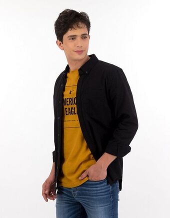 American Eagle Camisa slim fit ae oxford con botones oferta