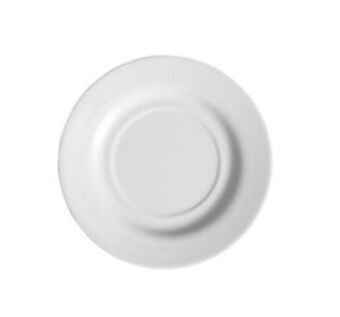 Almacenes La 13 Plato te / café blanco linea melamina / corona oferta