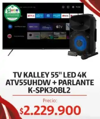 Claro TV Kalley 55" LED 4K ATV55UHDW + Parlante K-SPK30BL2 oferta