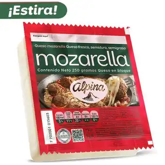 Merqueo Queso mozarella alpina 250 gr oferta