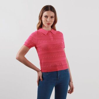 Sweater cuello camisero manga corta