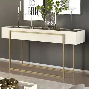 Muebles Jamar Consola loft off white, champaña oferta