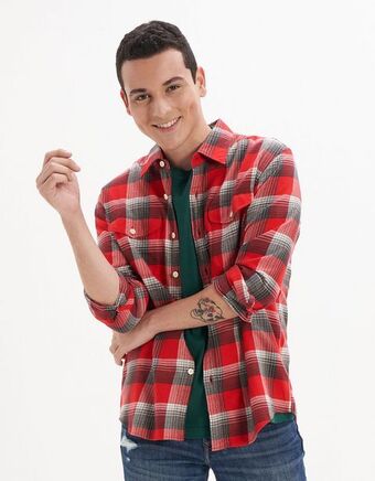 American Eagle Camisa ae de franela súper suave oferta