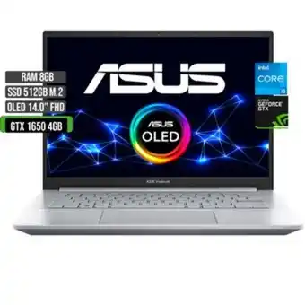Linio Portatil asus gamer intel core i5-11300h ssd512gb ram8gb gtx1650 4gb oled14fhd oferta
