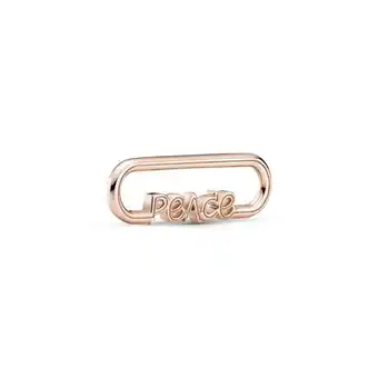 Pandora Eslabón de estilo con la palabra paz recubrimiento en oro rosa de 14k pandora me oferta