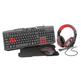 Alkosto Combo trust alámbrico mouse + audífonos + teclado + pad mouse gaming oferta