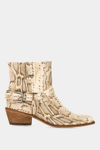 Vélez Botines tacón texano de cuero para mujer folia pitón oferta