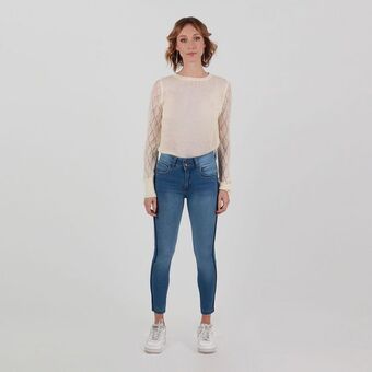 Fuera de Serie Jean tiro alto bota skinny oferta