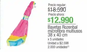 Jumbo Bayetas rozenbal microfibra multiusos 38 x 40 cm x 5 unidades oferta