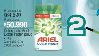 Jumbo Detergente ariel doble poder polvo x 5 kg oferta
