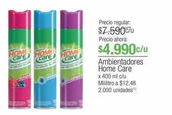 Ambientadores home care x 400 ml c/u