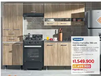 Cocina carvallo 180 cm con despensa