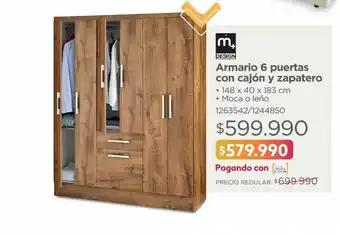 Easy Armario 6 puertas con cajon y zapatero oferta