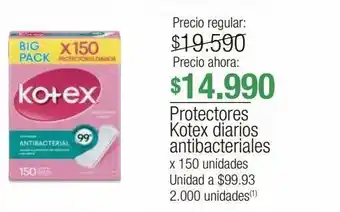 Jumbo Protectores kotex diarios antibacteriales x 150 unidades oferta