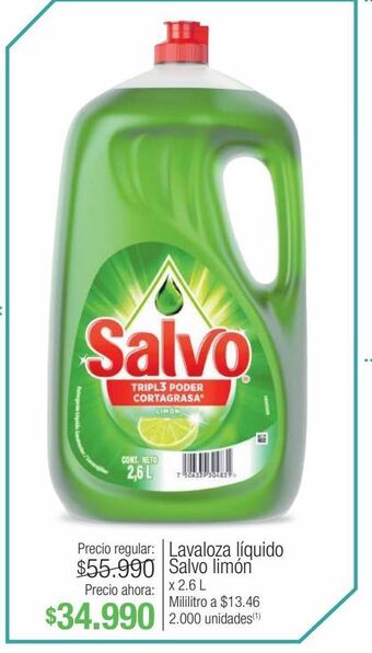 Jumbo Lavaloza líquido salvo limón x 2.6 l oferta