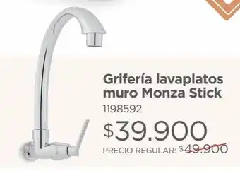 Easy Grifería lavaplatos muro monza stick oferta