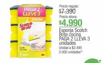 Jumbo Esponja scotch brite cocina paga 2 lleva 3 unidades oferta