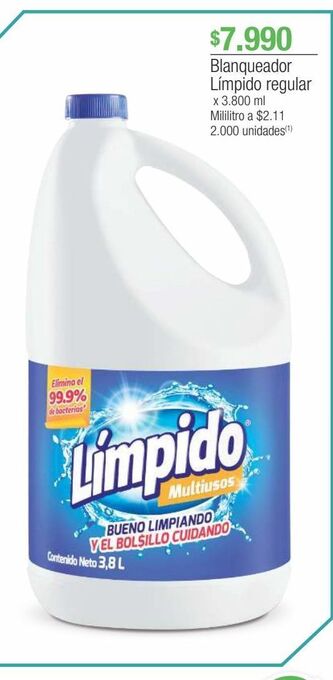 Jumbo Blanqueador límpido regular x 3.800 ml oferta