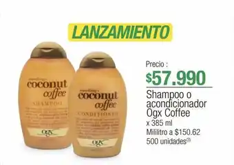 Jumbo Shampoo o acondicionador ogx coffee x 385 ml oferta
