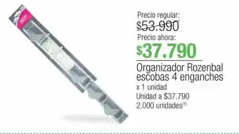 Jumbo Organizador rozenbal escobas 4 enganches x 1 unidad oferta